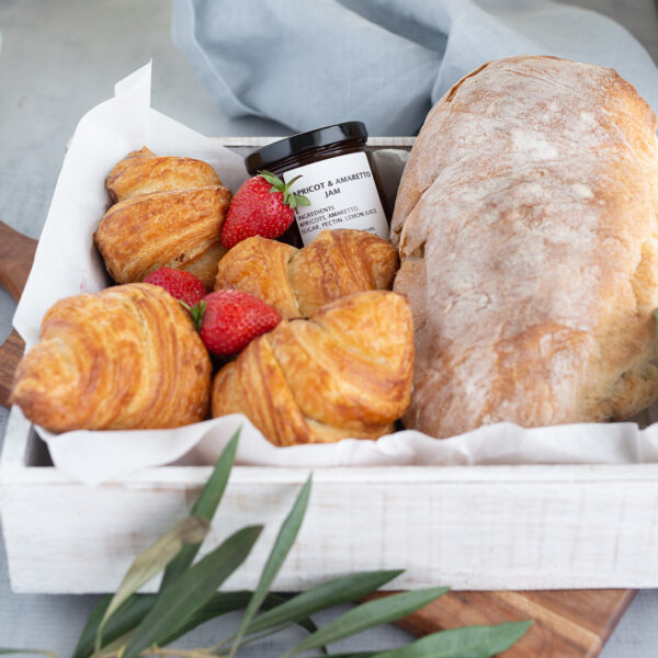Breakfast Box | Yallingup Gugelhupf Bakery | Margaret River Region | Croissants, Crunch Preserves Jam, Yallingup Woodfired Bread. #yallingupbread #yallingupbakery #yallingupwoodfiredbread